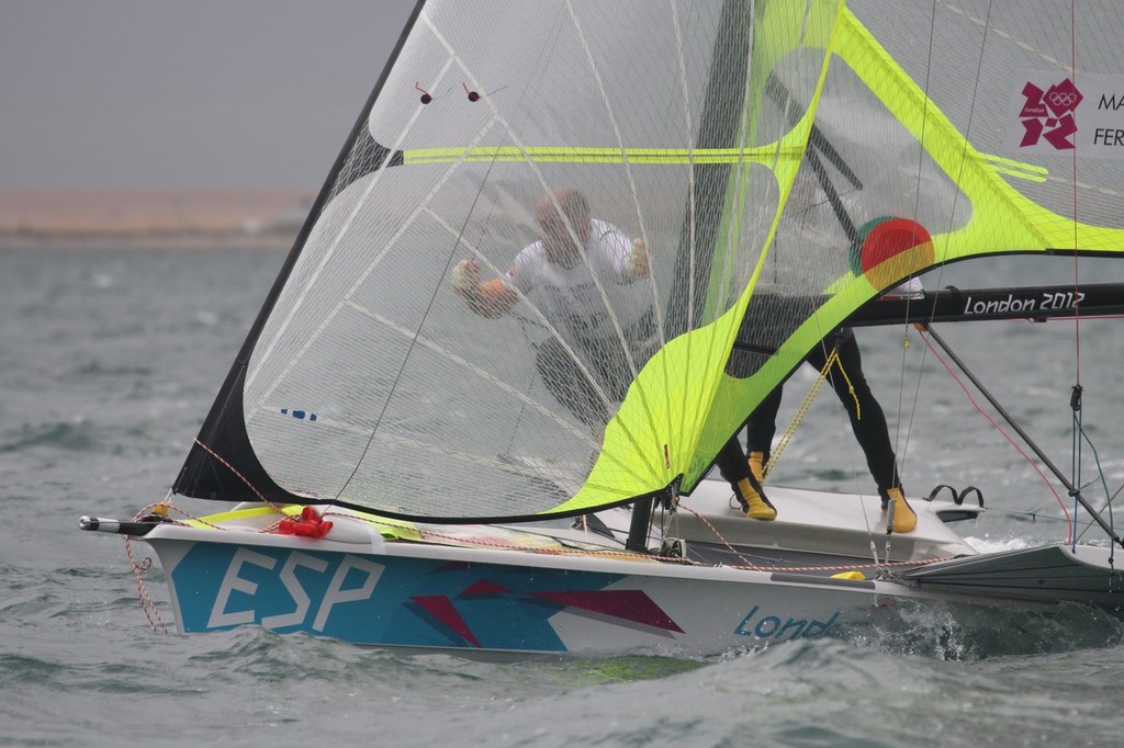 August 1, 2012 - Weymouth, England - 49er Race 5 © Richard Gladwell www.photosport.co.nz